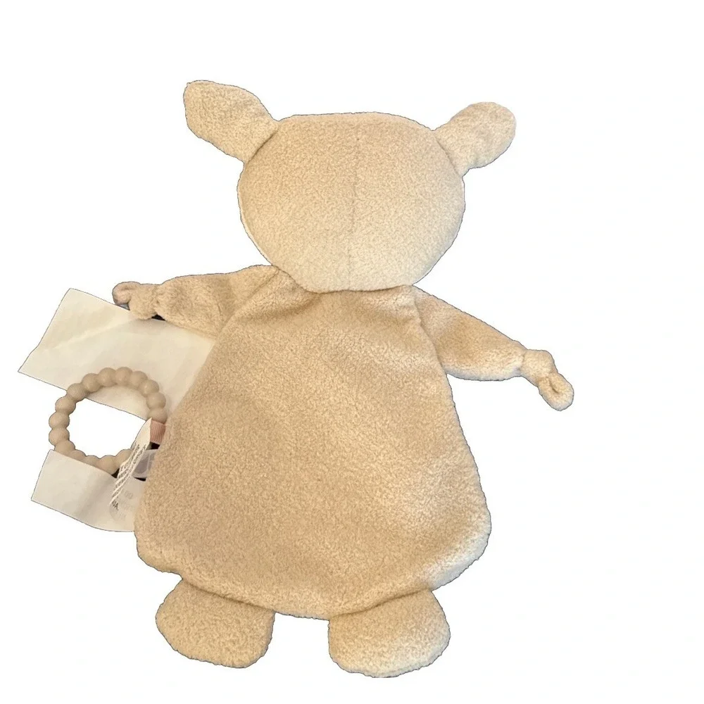 Baby Just Born Fox Beige Lovey Plush Security‎ Blanket Woodland Rattle Teether